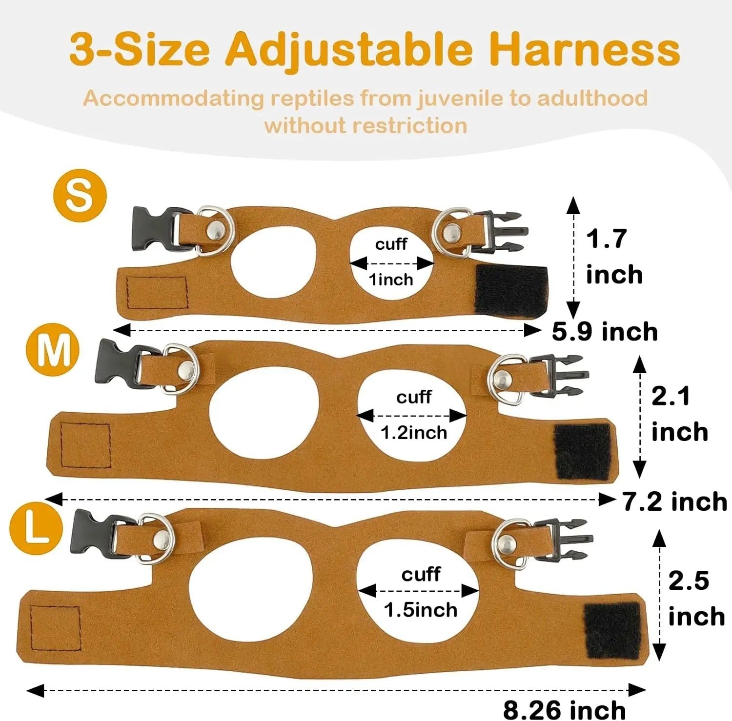 Mincy Pets Adjustable Reptile Harness & Leash Set product photo.