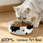 Ceramic Pet Bowl, Suitable for Cat Food & Drinking Water, Cute Printed Pattern, Sturdy & Durable, Ideal Choice for Cat Lovers，3