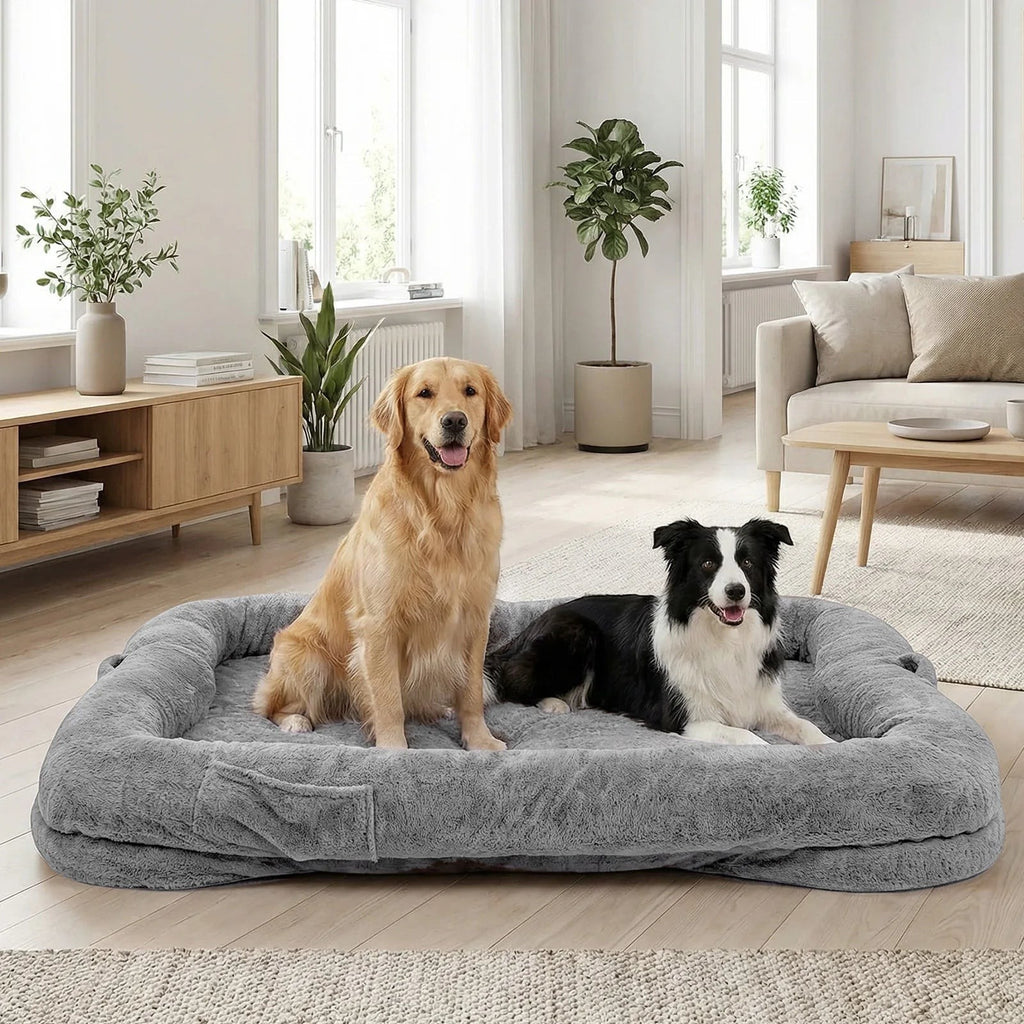 Human-Sized Faux Fur Dog Bed