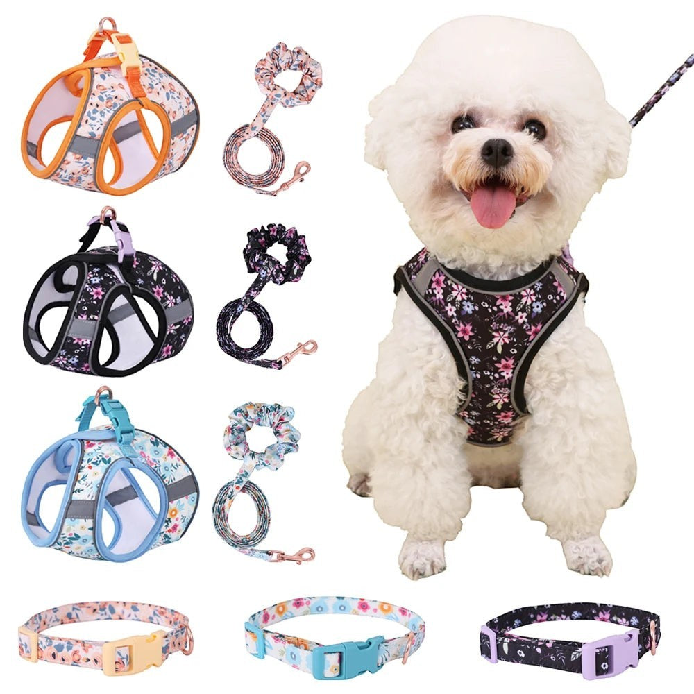Mincy Pets Soft Adjustable Dog & Cat Vest Harness Set product photo.