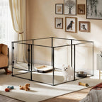 8 Panels Clear Acrylic Dog Playpen Pet Puppy Playpen for Guinea Pig Rabbits Small Animals Whelping Pen Box Exercise Fence