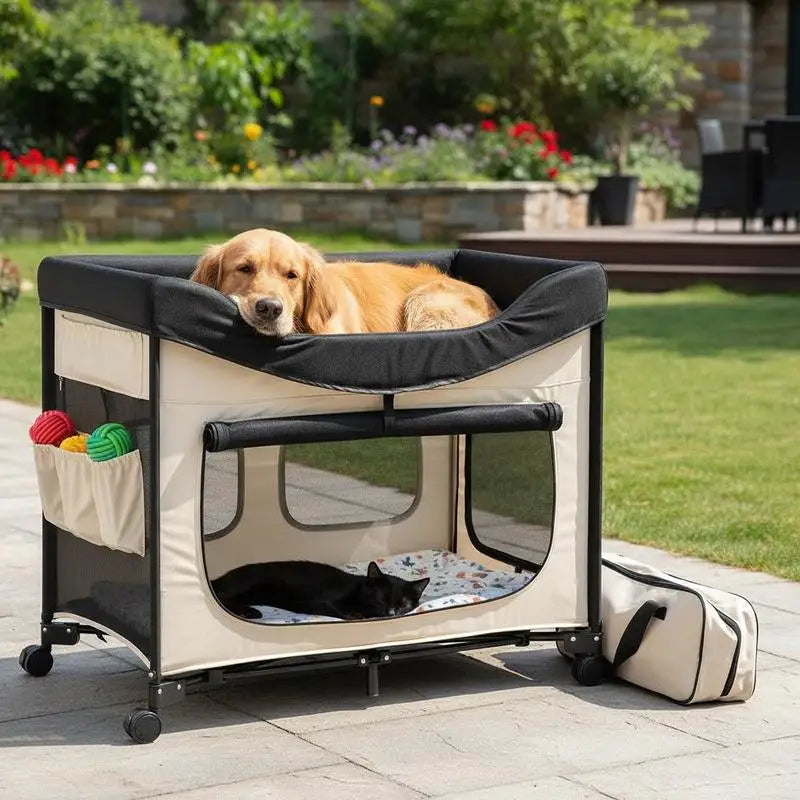 Wanderlux Folding Travel Cot — Oxford Cloth & Dutch Velvet