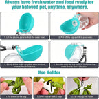 2-in-1 Portable Dog Water Bottle with Lanyard Hook Foldable Silicone Dog Bowl Leak-proof Compact Travel Pet Feeding Bottle