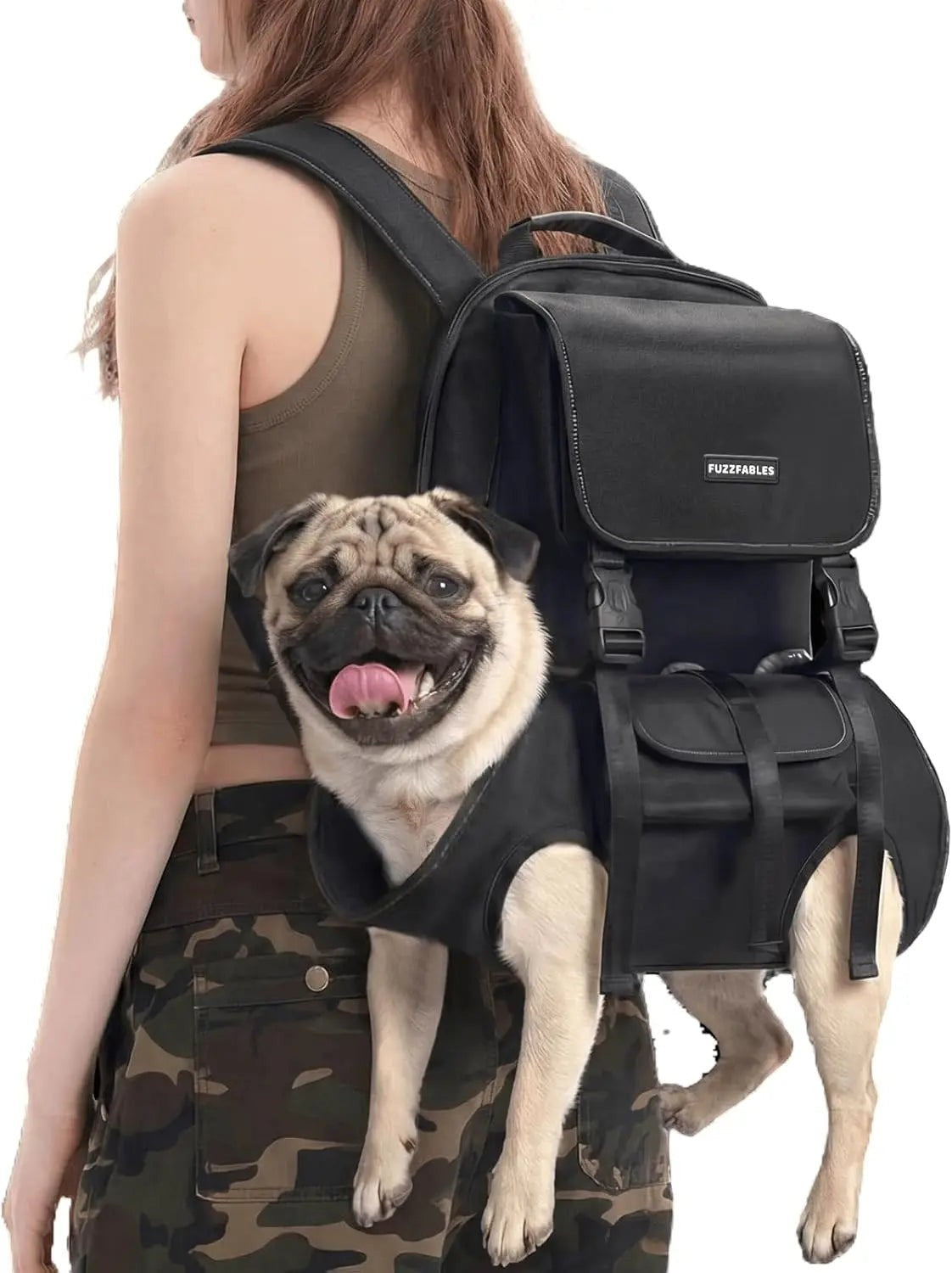 Dog Carrier Backpack for Medium to Large Dogs, Breathable Mesh, Adjustable Straps, Lightweight for Hiking & Travel