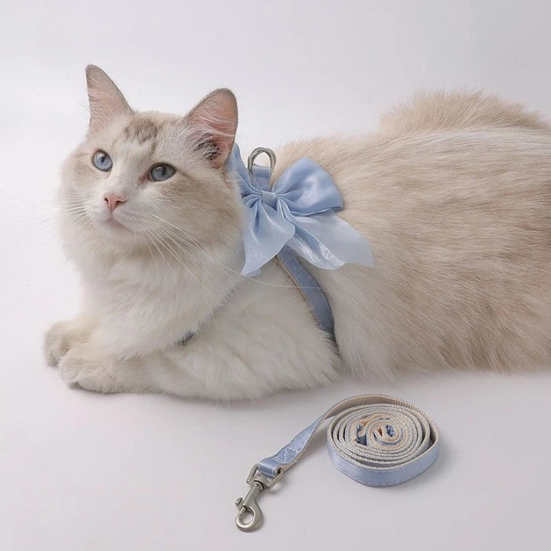Cat Collar and Lead Adjustable Harness with Traction Rope for Cats Kittens Puppies
