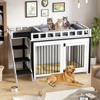 Pet Bunk Bed Stairs Storage, Window Perch, Multi-pose Blanket, Dog Bed for Small to Medium Sizes