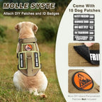 Service Dog Vest and Leash SetHeavy Duty Tactical Dog Harness with Metal Buckles for Sized Dogs Adjustable No-Pull Dog Harness