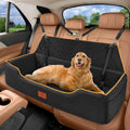 Large Dog Car Seat for Backseat & Trunk, Memory Foam, Washable Cover, Safety Belts, Fits Dogs Under 100 lbs