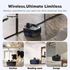 6L Cordless Dog Water Fountain, 5000mAh Battery Operated, Motion Sensor, Ultra Quiet Pump for Dogs & Cats