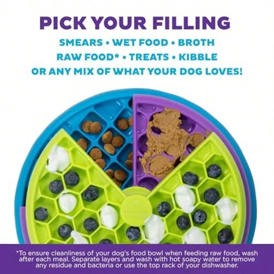 3-In-1 Interactive Dog Feeder Puzzle, Lick Mat And Slow Feeder Bowl - Mental Stimulation Toy For Medium And Large Dogs, 2 Cup Capacity, 10.4 In X 2.8 In