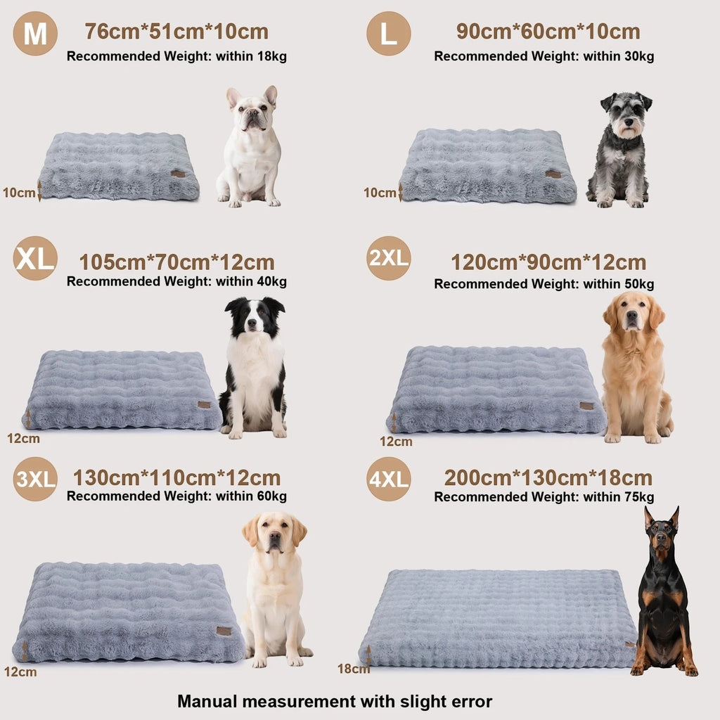 Ultra Plush Dog Bed Soft Pet Cushion Large Dog Crate Puppy Mattress Washable Mat