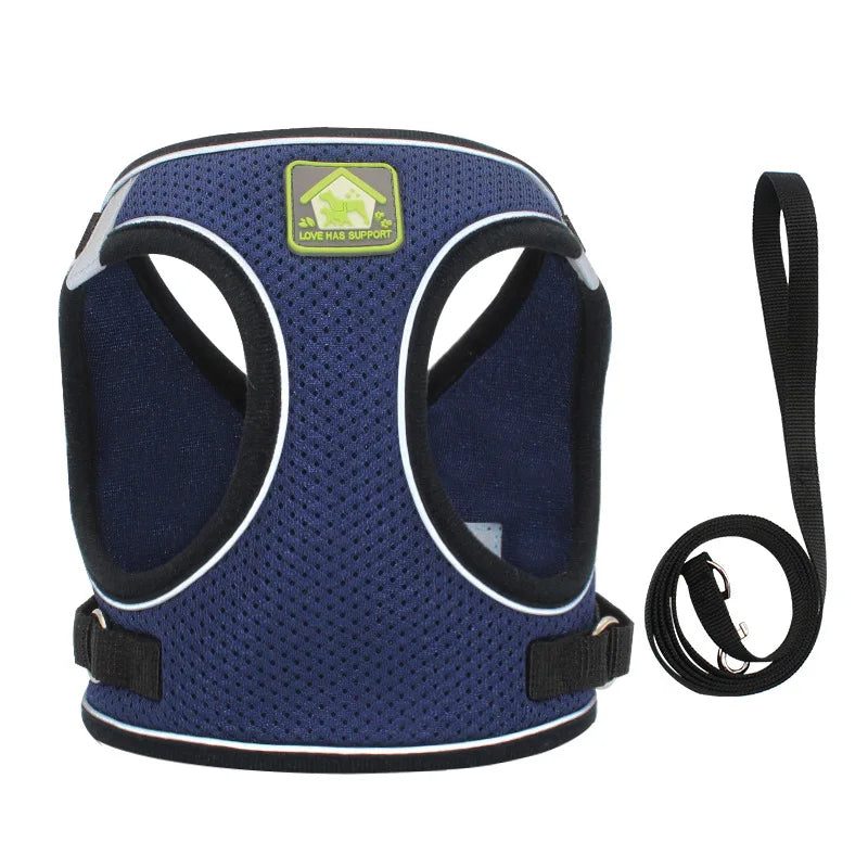 Mincy Pets Reflective Breathable Dog Vest Harness & Leash product photo.