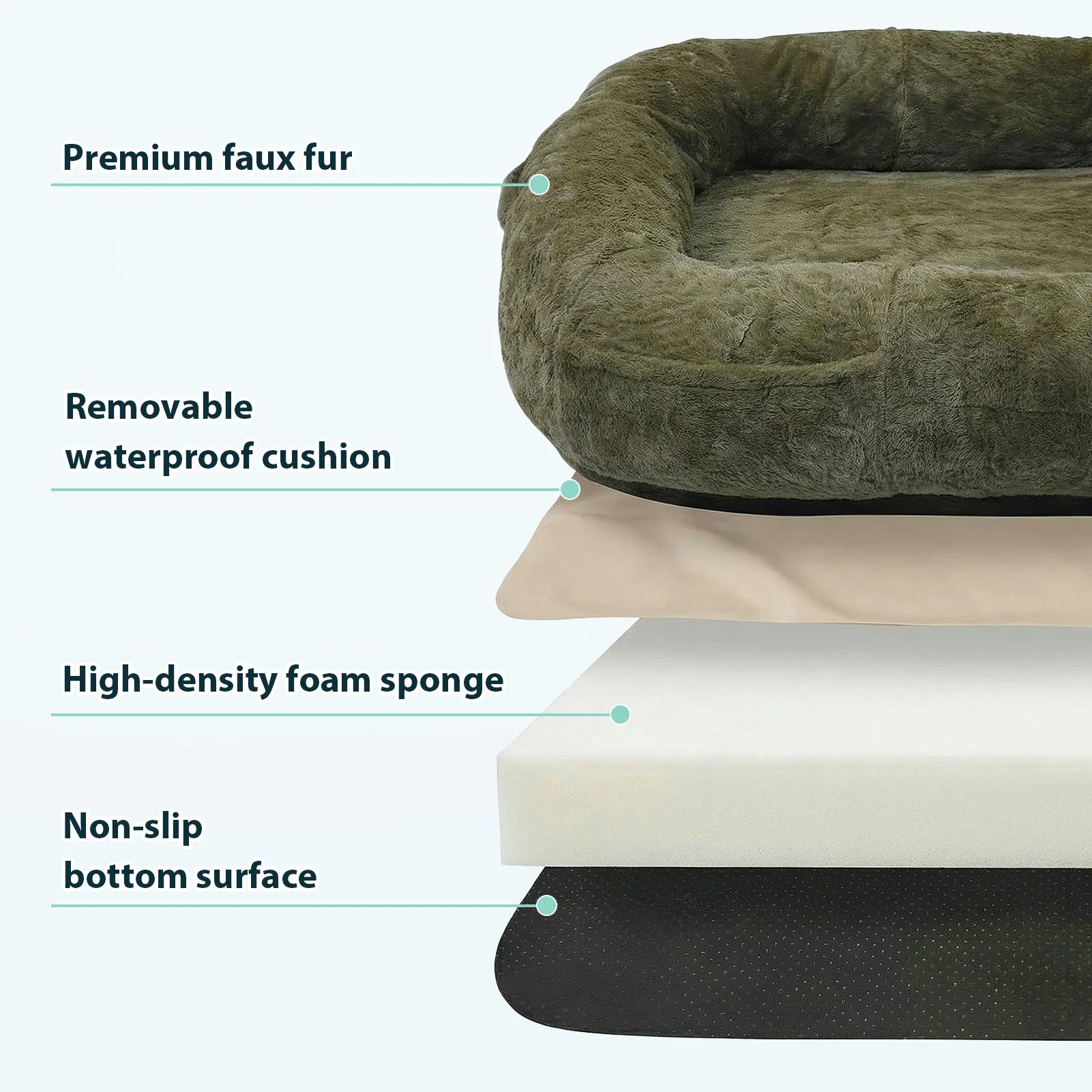 Human-Sized Washable Dog Bed with Blanket