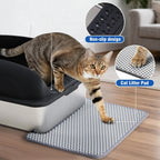 Stainless 24IN Steel Cat Litter Box with Lid Large Cat Litter Box for Big Cats Anti-Urine Leakage Scoop and Mat Included