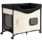 Foldable Elevated Pet Lounger with Wheels