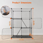 3-Tier Cat Cage & Playpen — Foldable Indoor Enclosure with Ladders