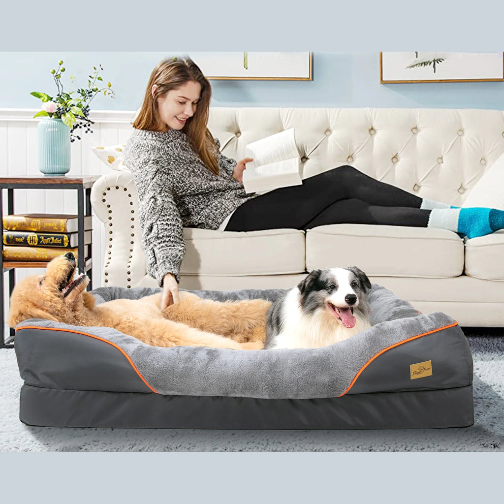 Large Dog Bed Soft Comfortable Warm Fleece Removable Washable Cover Pet Bed Waterproof