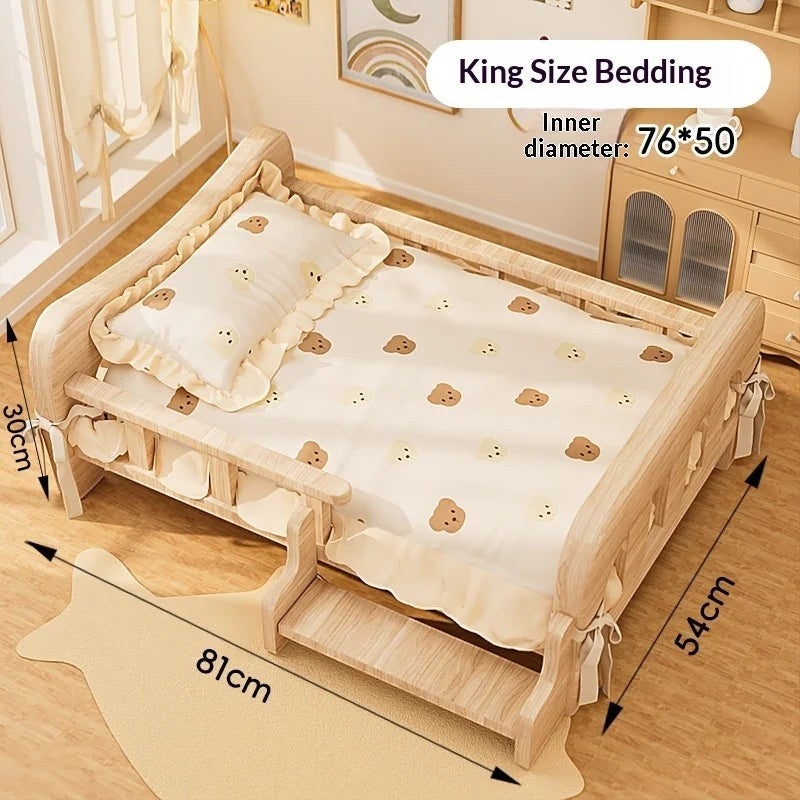 Solid Wood Elevated Dog Bed All Season Pet House for Small Medium Large Dogs Cats Raised Puppy Sleeping Pet Supplies Dog Bed