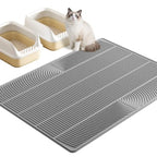XXL Extra Large Cat Litter Mat, Silicone Litter Box Mat for Floor, Waterproof and Non-Slip, Easy to Clean, Cat Litter Trapping