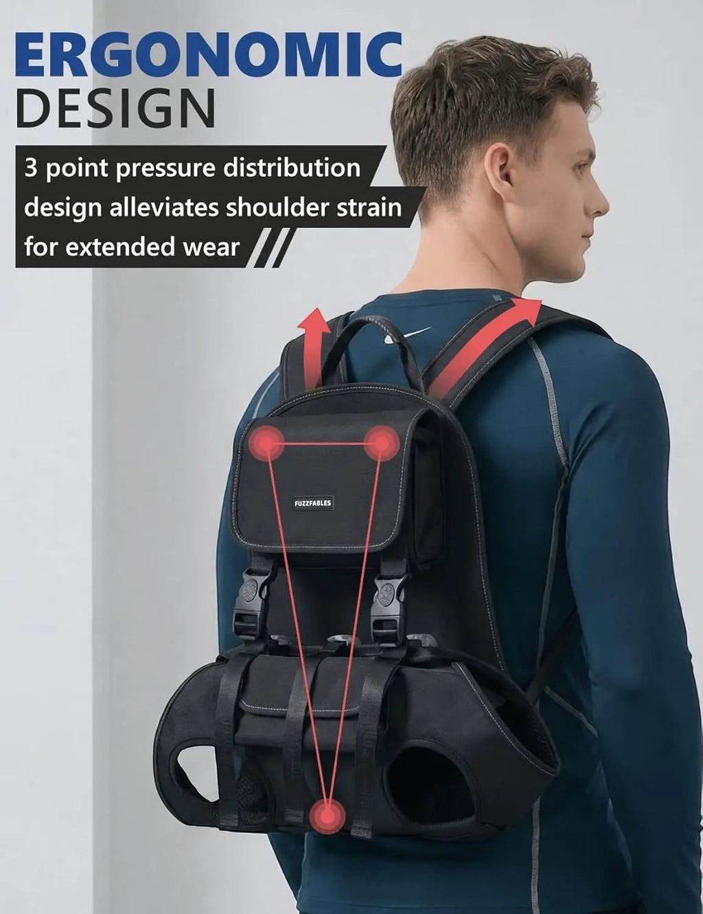 Dog Carrier Backpack for Medium to Large Dogs, Breathable Mesh, Adjustable Straps, Lightweight for Hiking & Travel