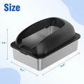 Stainless 24IN Steel Cat Litter Box with Lid Large Cat Litter Box for Big Cats Anti-Urine Leakage Scoop and Mat Included