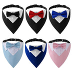Sucado Bow Tie Dog Collar Tuxedo Bandana Adjustable Formal Puppy Triangle Neck Wear for Wedding Birthday Dress-up Cosplay Party