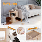 Mincy Pets Modern Wood Corner Cat Tree product photo.