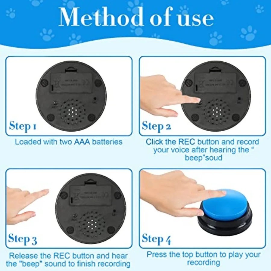 16 Pcs Voice Recordable Dog Buttons for Communication Pet Cat Talking Buttons with Stickers 30 Seconds Interactive Speech Train