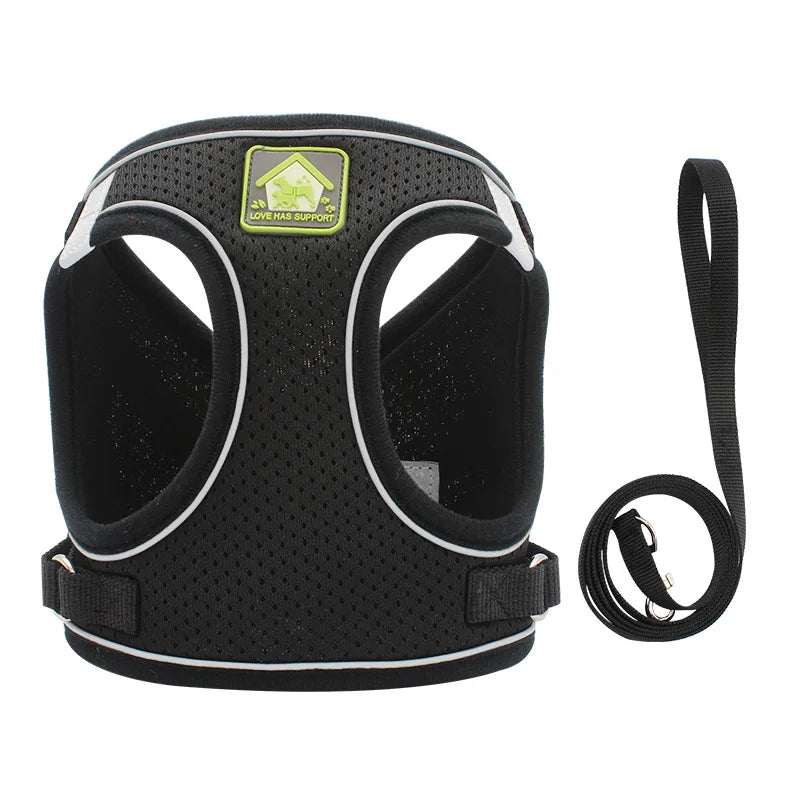 Mincy Pets Reflective Breathable Dog Vest Harness & Leash product photo.