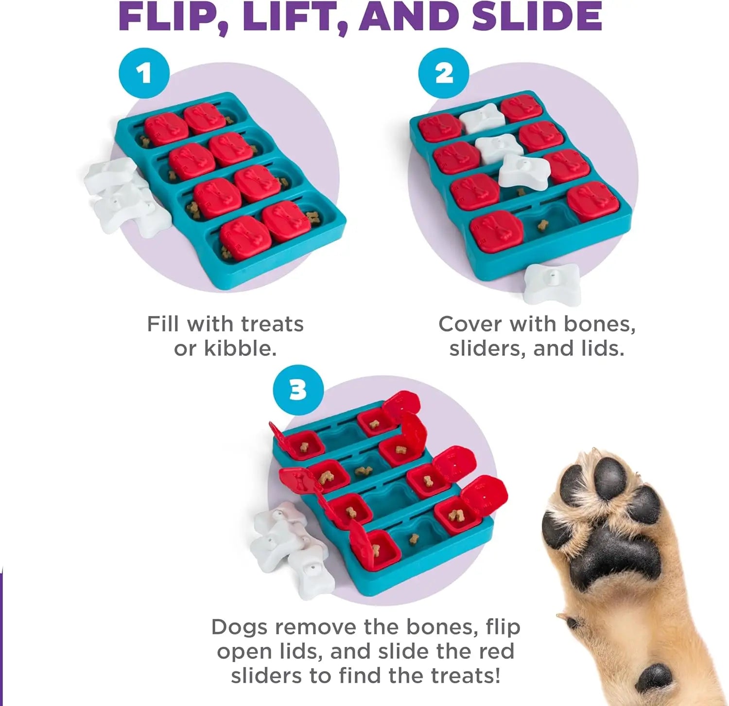 Dog Brick Interactive Treat Puzzle Toy for Mental Stimulation and Skill Development