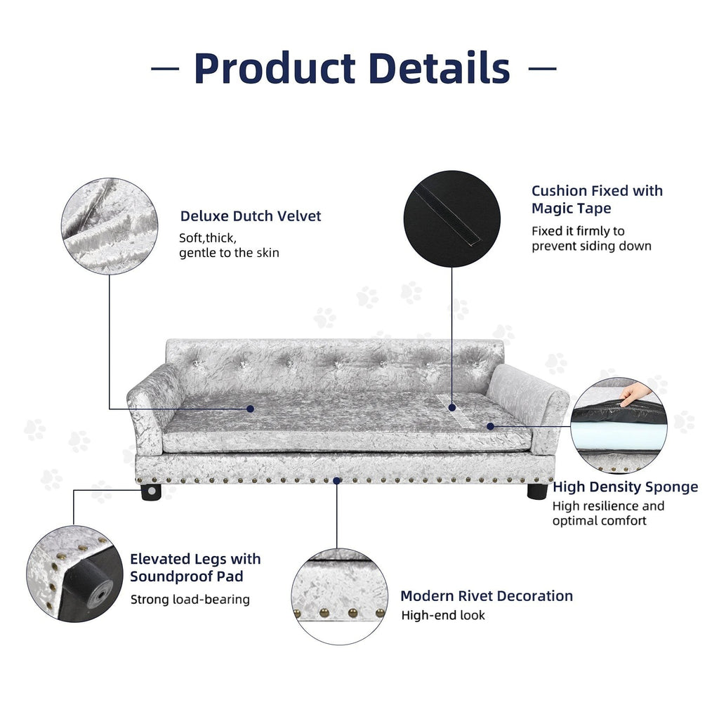 Elevated Dog Sofa Bed with Removable Cushion