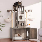 Mincy Pets Hideaway Tower & Litter Cabinet product photo.