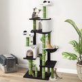 71.3 Tall Cat Tower with Panda Design: Spacious Kitty Condo, Sisal Scratching Post, Hammock, and Multi-Level Platforms