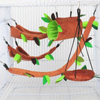 5pcs/set Plush Cotton Hamster Hammock Round Swing for Rats Rodent Small Animal Guinea Pig Ferret Double-layer Nests Pet Supplies