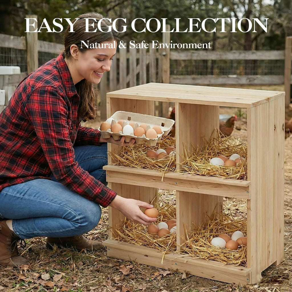 Wooden Chicken Nesting Box for Poultry Compartment Double Layer, Wall Mounted, Easy Assembly, Ideal for Hens, Chickens, Ducks