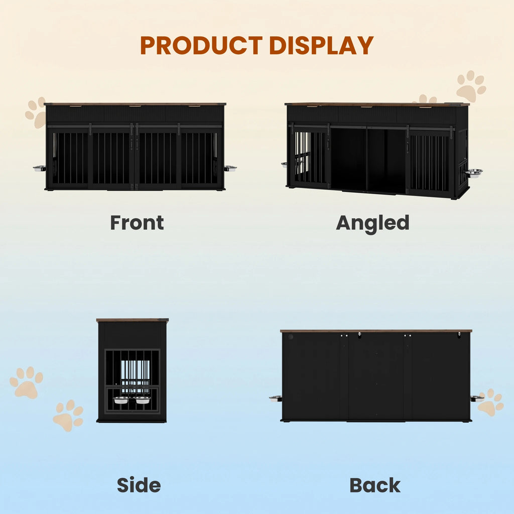Walnut-Tone Kennel Console