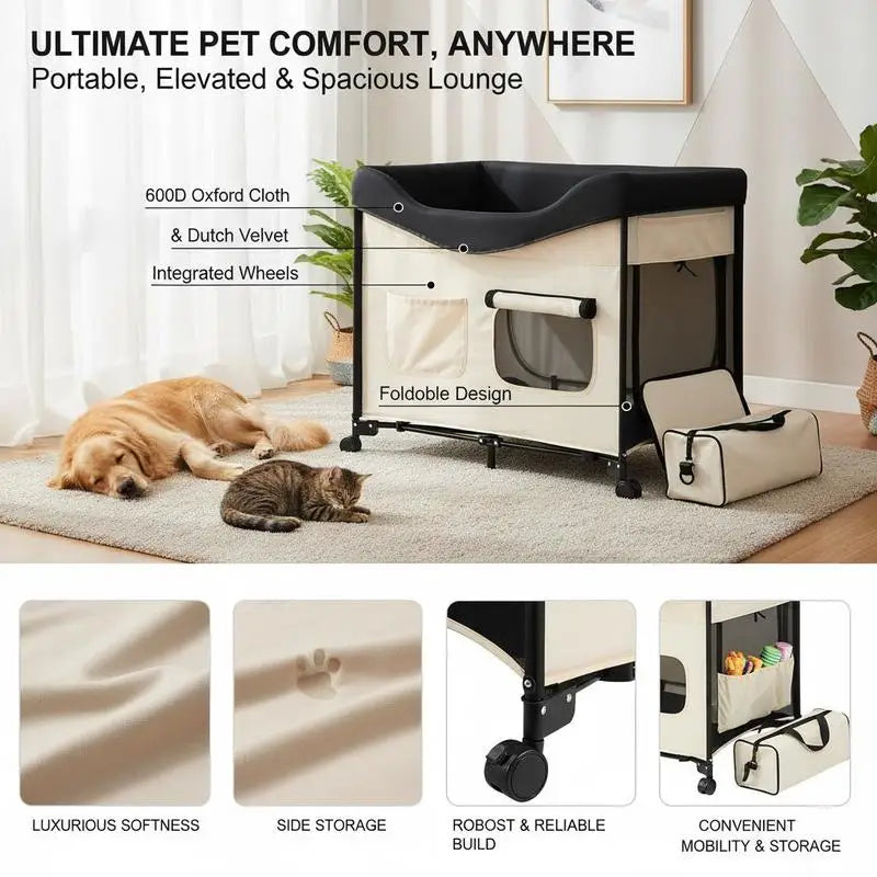 Wanderlux Folding Travel Cot — Oxford Cloth & Dutch Velvet