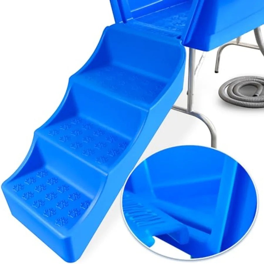 45" Pet Grooming Bathtub Dog Wash Station Heavy Duty Bathing Tub Bathtub and Stairs Combo