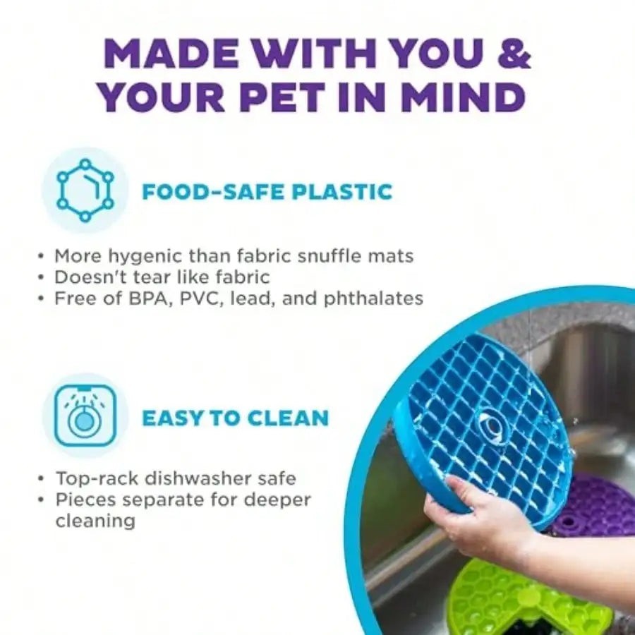 3-In-1 Interactive Dog Feeder Puzzle, Lick Mat And Slow Feeder Bowl - Mental Stimulation Toy For Medium And Large Dogs, 2 Cup Capacity, 10.4 In X 2.8 In