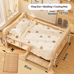 Solid Wood Elevated Dog Bed All Season Pet House for Small Medium Large Dogs Cats Raised Puppy Sleeping Pet Supplies Dog Bed