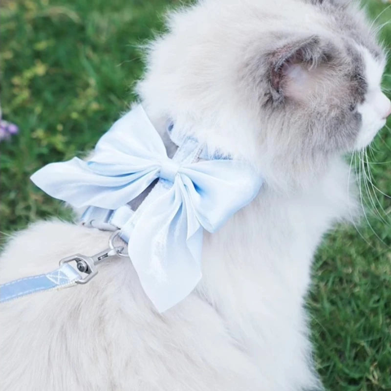 Cat Collar and Lead Adjustable Harness with Traction Rope for Cats Kittens Puppies