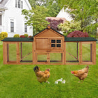 2-Story Bunny Hutch Rabbit Cage Outdoor With Double Side Runs, Pull-Out Tray, Ramp, Roof For Guinea Pigs & Small Pets