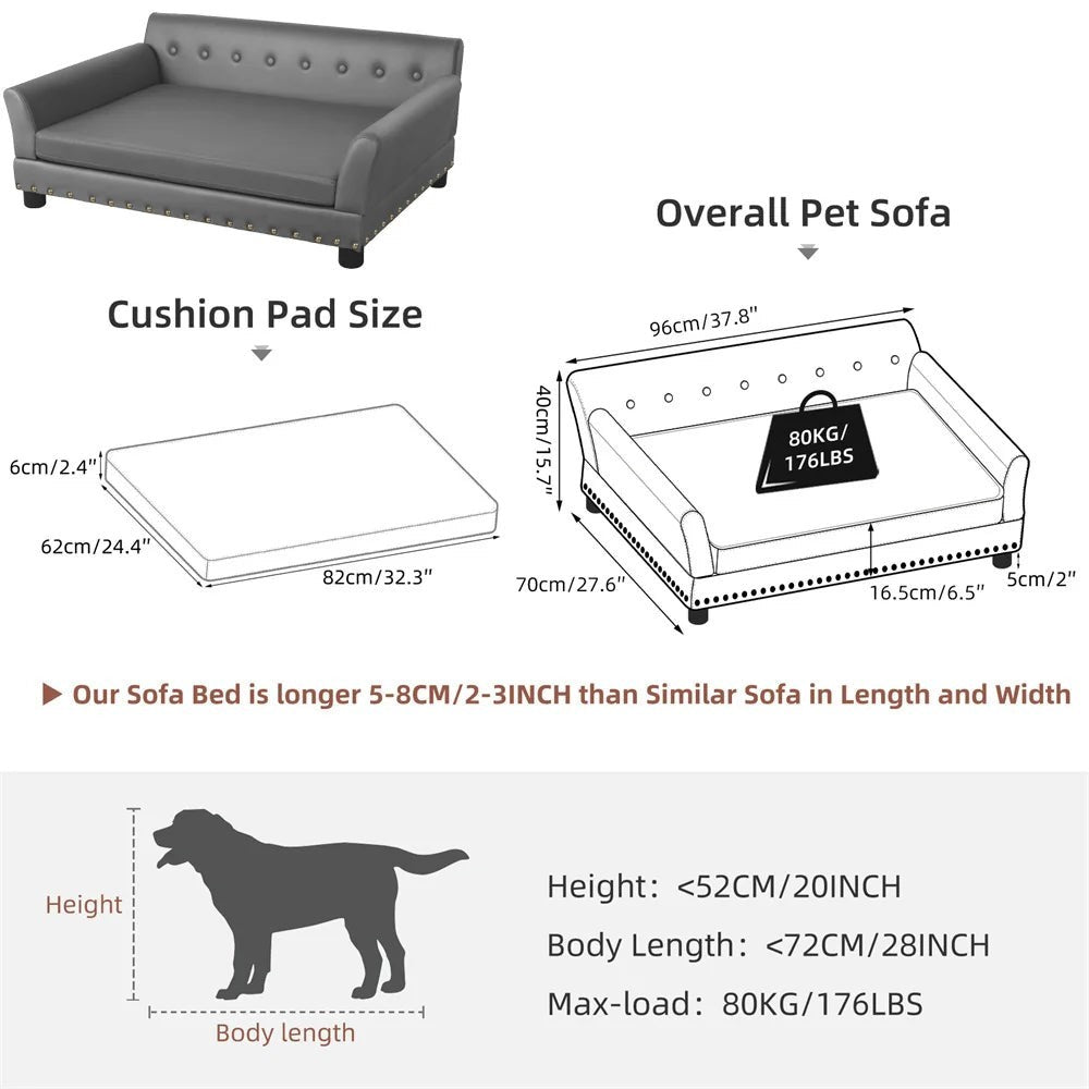 Mincy Pets Raised Cushioned Pet Sofa Bed product photo.