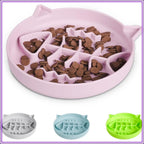 Silicone Cat Slow Feeder Bowl with Suction Cups, Puzzle Feeder for Wet Food, Reduce Overeating