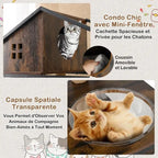Cat Tree with Litter Box Enclosure Industrial Cat Tower Multi-level Cat Condo Furniture for Indoor Cats-Rustic Brown