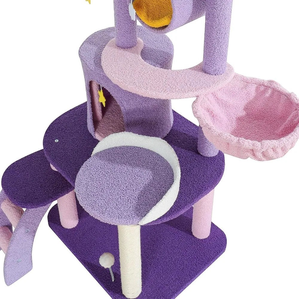 Cloud Cat Tree — 65" Multi-Level Tower with Condo & Hammock