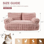 Cat Couch Bed Cute Soft Pet Sofa for Indoor Cats Kittens Puppies with Removable Washable Cover 26"x15