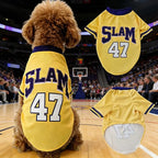 SLAM 47 Mesh Breathable Dog Clothes Teddy Sport Large Dog Jersey Basketball Clothing Puppy T-Shirts Summer Pet Cat Shirts