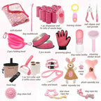 Puppy Supplies Starter Kit - Puppy Essentials Includes Dog Squeaky Toys Collar Leash Treat Bag Poop Waste Bag Blanket Bowls Wat