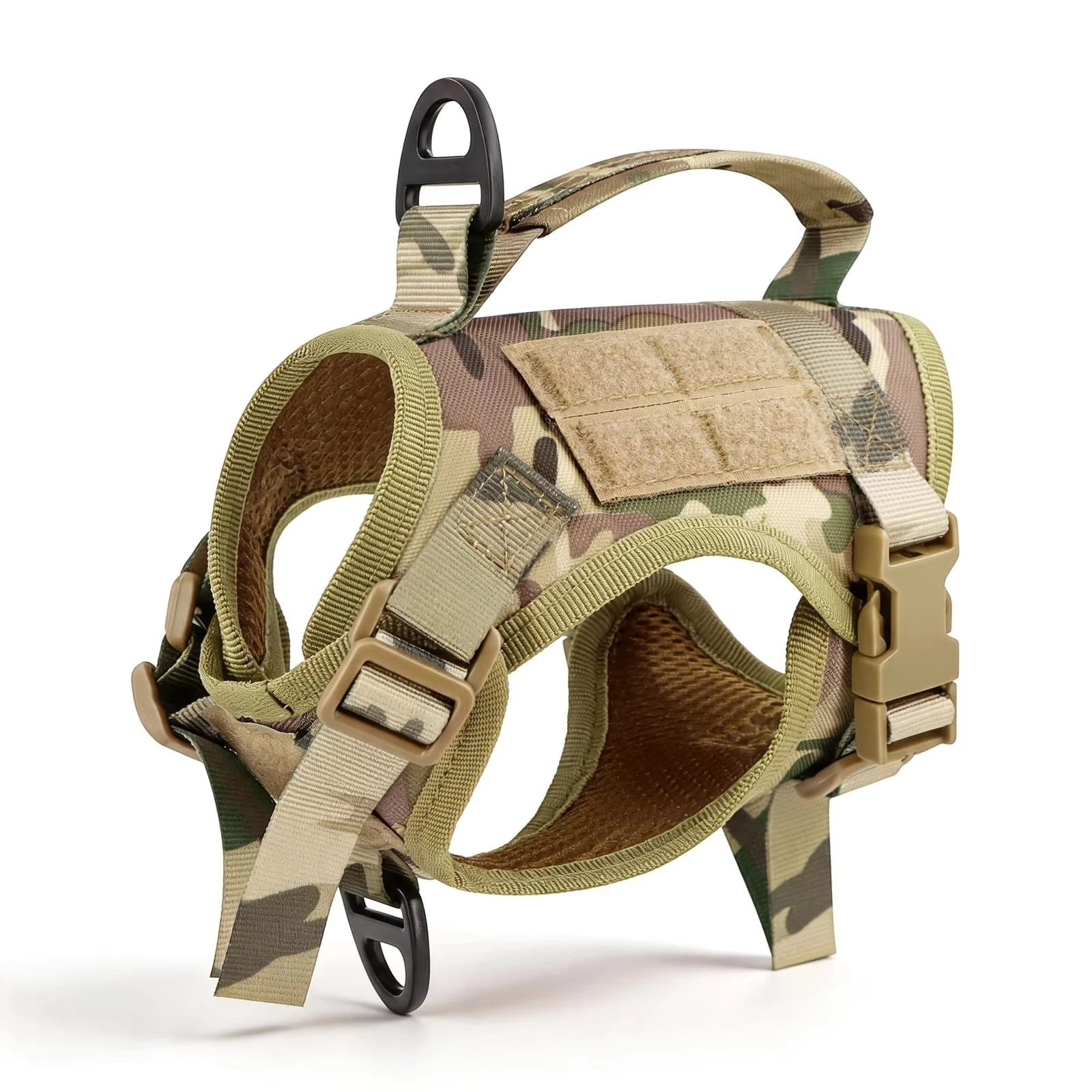 Tactical Cat Harness Vest and Leash Set Adjustable Escape Proof Soft Mesh with Handle Outdoor Walking Pet Training Supplies